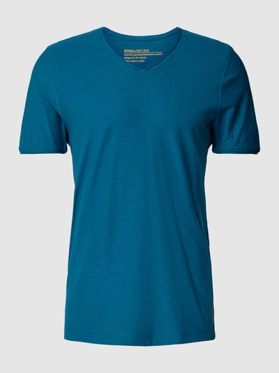 MCNEAL T-shirt o kroju regular fit z bawełny z dekoltem w serek Lazurowy 2