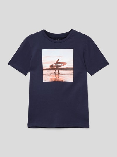 Jack & Jones T-Shirt mit Motiv-Print Modell 'GEM' Marine 1