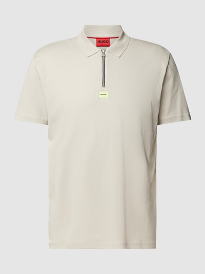 HUGO Regular fit poloshirt met labelpatch, model 'Deresom' Steengrijs - 2