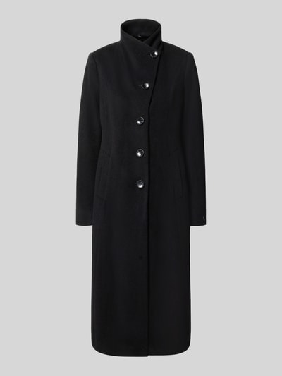 Produktfoto, Regular Fit lange jas met opstaande kraag Model 'NADA' van Milo Coats, Materiaalmix met scheerwol, knoopsluiting, steekzakken, ruglengte maat 36: 118 cm, schouderbreedte: 40 cm, borstwijdte: 47 cm, mouwlengte: 67 cm