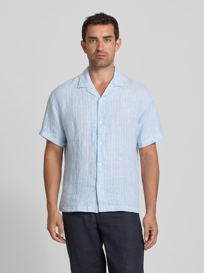 Jack & Jones Premium Regular Fit Leinenhemd mit Reverskragen Hellblau 4