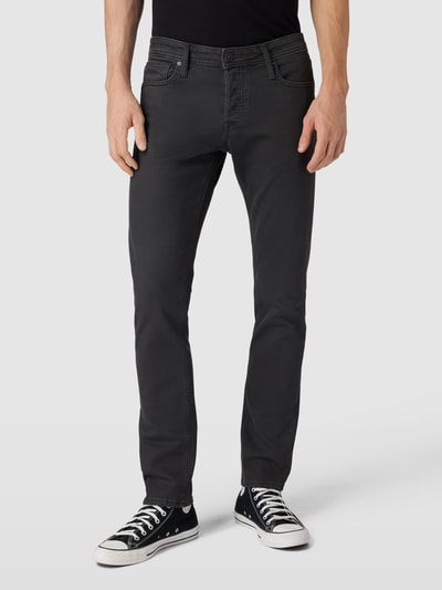 Jack & Jones Slim fit jeans met stretch, model 'GLENN' Donkergrijs - 4