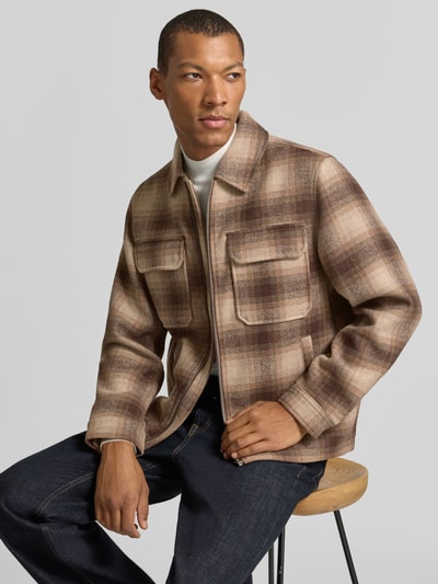 JACK & JONES Premium Krój regular fit koszula-kurtka z kieszeniami na piersi Model 'WAKEFIELD' Beżowy 3