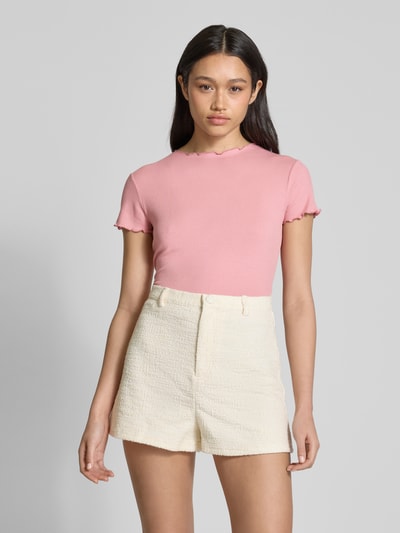 EDITED T-shirt met ronde hals, model 'Randi' Felroze - 4