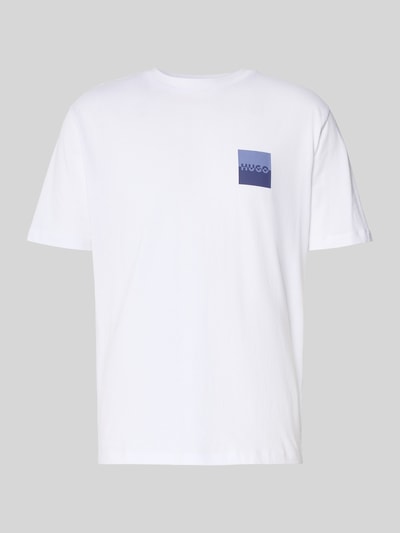 HUGO T-Shirt mit Label-Print und Rundhalsausschnitt Modell 'Dapusi' Weiss 2