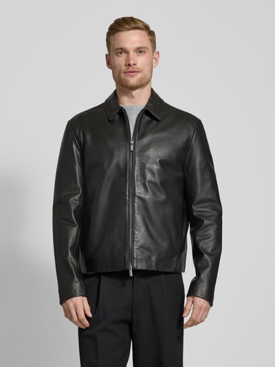 CK Calvin Klein Lederjacke mit Zweiwege-Reißverschluss Black 4