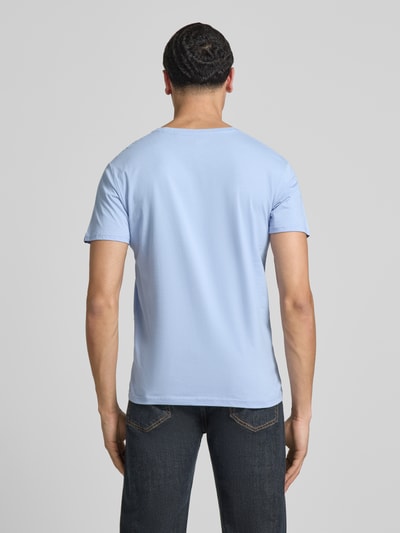 Alpha Industries T-shirt z detalami z logo Model 'BASIC' Jasnoniebieski 5
