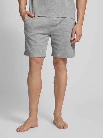 BOSS Shorts mit Label-Stitching Modell 'WAFFLE' Mittelgrau 4