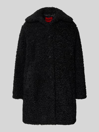 HUGO Płaszcz z futerka o kroju regular fit z wykładanym kołnierzem model ‘MIMINA-1’ Czarny 2