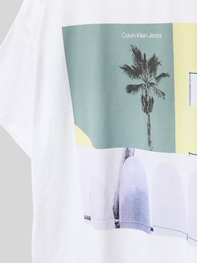 Calvin Klein Jeans T-Shirt mit rückseitigem Motiv-Print Modell 'MIAMI' Weiss 2