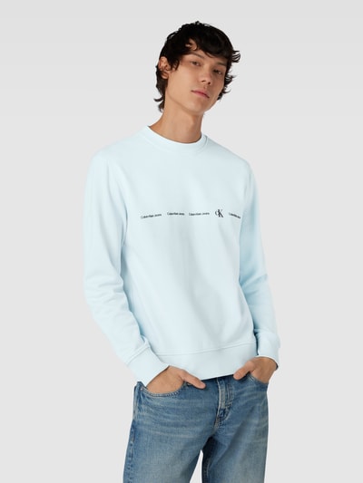 Calvin Klein Jeans Sweatshirt met logoprint, model 'REPEAT' Lichtblauw - 4