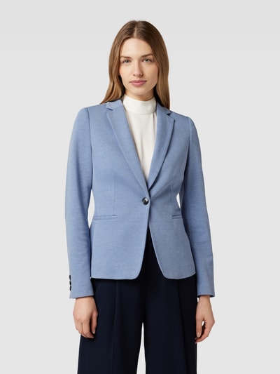 Jake*s Collection Blazer mit unifarbenem Design und Zweiwege-Reißverschluss Jeansblau 4