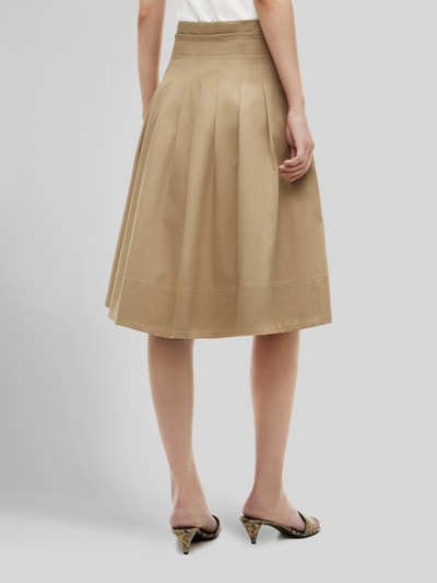 Tommy Hilfiger Knielanger Rock aus reiner Baumwolle Camel 5