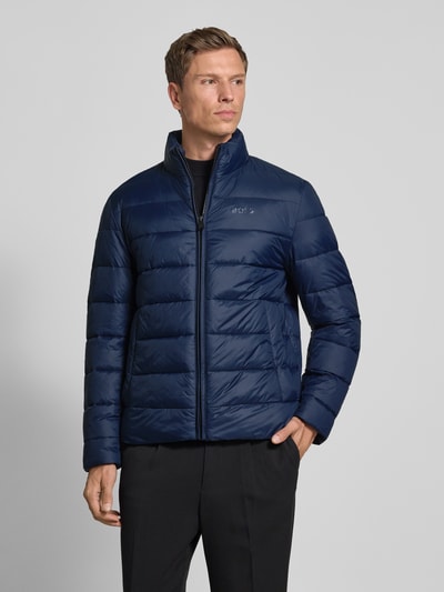 BOSS Regular fit gewatteerd jack met labelprint, model 'CIKO' Marineblauw - 4