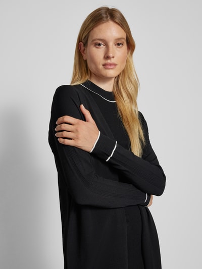 comma Longcardigan mit gerippten Abschlüssen Black 3