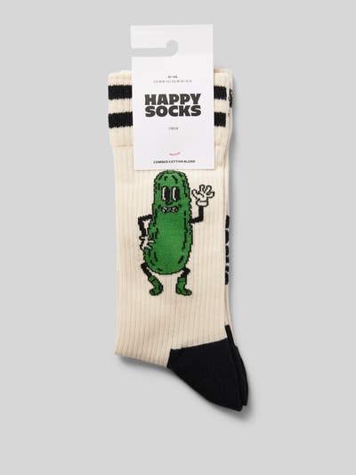 Happy Socks Socken mit Label-Print Weiss 3