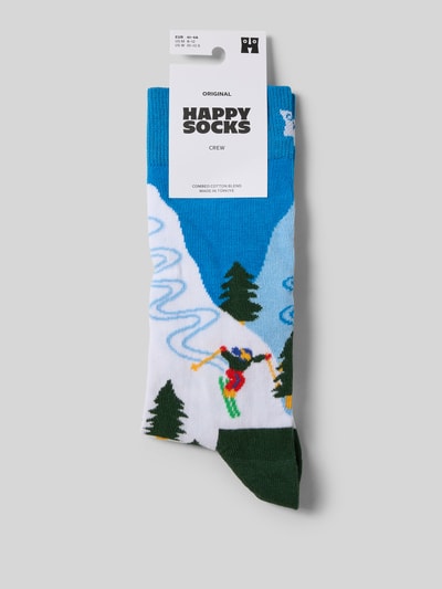 Happy Socks Socken mit Label-Print Modell 'SLALOM' Royal 3