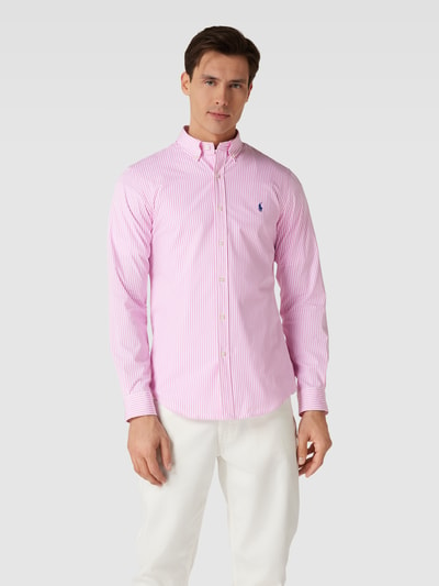 Polo Ralph Lauren Slim fit vrijetijdsoverhemd met streepmotief Felroze - 4