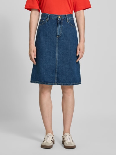 Tommy Hilfiger Straight Fit Jeansrock mit mittelhohem Bund Marine Melange 4
