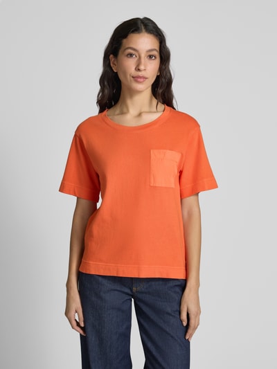 Marc O'Polo Loose Fit T-Shirt mit aufgesetzter Satin-Tasche Orange 4