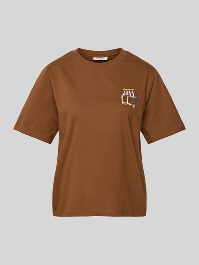 Marc O'Polo Denim T-Shirt mit Label-Print Mittelbraun 2