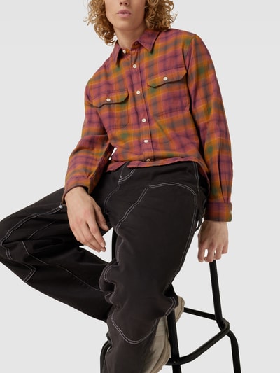 Levi's® Vrijetijdsoverhemd met glencheck-motief, model 'JACKSON WORKER' Chocoladebruin - 3