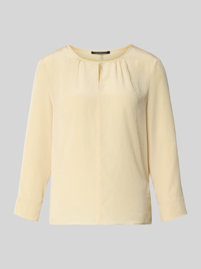 Produktfoto, Regular Fit Bluse mit 3/4-Arm von Luisa Cerano in hellem Gelb mit Rundhalsausschnitt, Längsnaht, glatte Struktur