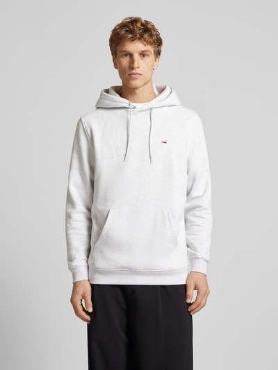 Tommy Jeans Regular fit hoodie met labelstitching Lichtgrijs gemêleerd - 4