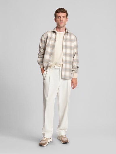 BOSS Relaxed fit gebreide pullover van puur kasjmier, model 'EMIGLIORE' Offwhite - 1