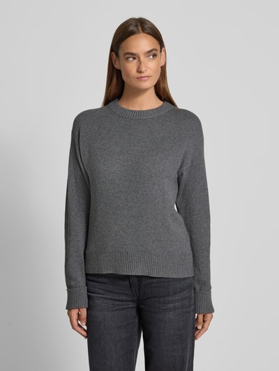 s.Oliver RED LABEL Relaxed Fit Strickpullover aus Baumwoll-Mix mit Woll-Anteil Mittelgrau Melange 4