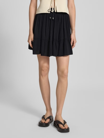 Only Spódnica mini rozkloszowana z elastycznym pasem model ‘IBIZA’ Czarny 4