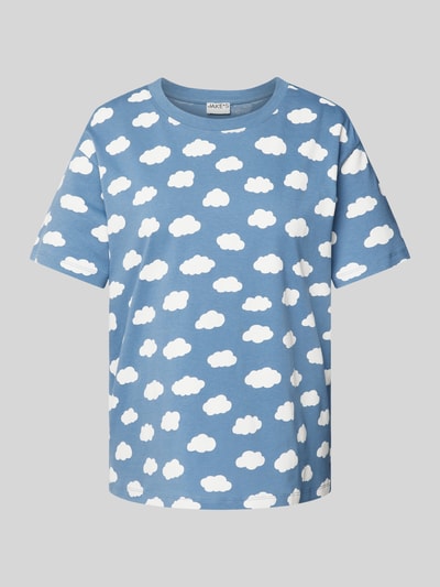 Jake*s Casual Pyjamabovendeel met all-over motiefprint Bleu - 1