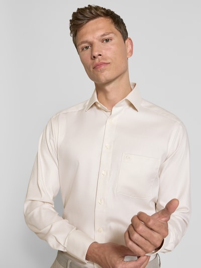 OLYMP Super slim fit zakelijk overhemd met kentkraag Zand - 3