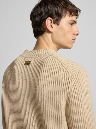G-Star Raw Strickpullover mit gerippten Abschlüssen Offwhite 3