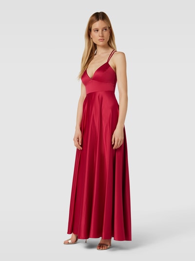 Jake*s Cocktail Abendkleid mit vorgeformten Cups Dunkelrot Melange 1