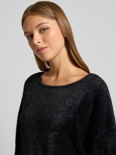 s.Oliver BLACK LABEL Regular fit gebreide pullover met viscose Zwart - 3