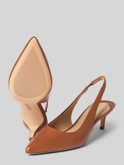 Lauren Ralph Lauren Lederpumps mit Pfennigabsatz Modell 'LOLAH' Cognac 4