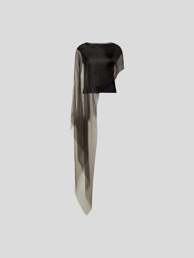 Rick Owens Blusenshirt mit semitransparentem Cape Black 2