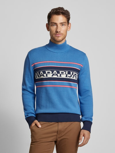 Napapijri Gebreide pullover met turtleneck, model 'SARDONA' Blauw - 4