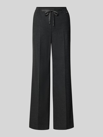 Marc Cain Straight Fit Stoffhose mit Viskose-Anteil und Bügelfalten Anthrazit 1