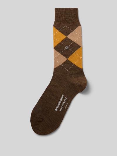 Burlington Socken aus Schurwolle-Mix Modell 'Marylebone' Mittelbraun 1