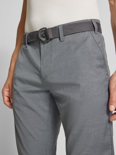 MCNEAL Slim fit pantalon met riem Middengrijs - 3