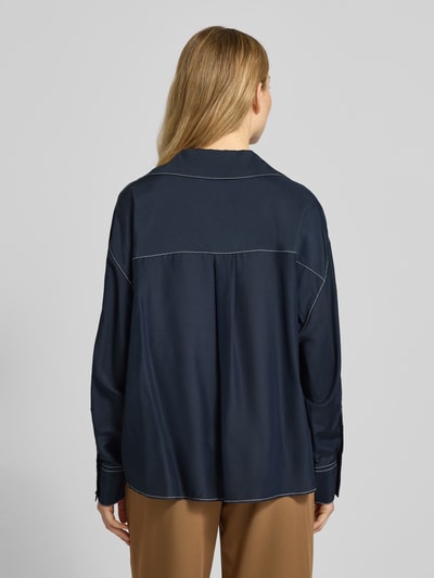 BOSS Loose fit tuniek met zijde, model 'BRIZZY' Marineblauw - 5