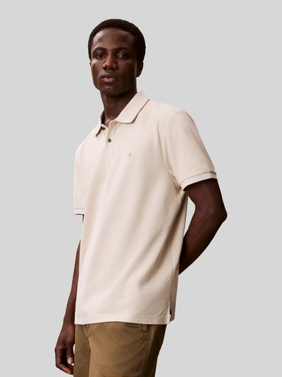 CK Calvin Klein Poloshirt mit Logo Stitching aus reiner Baumwolle Offwhite 3