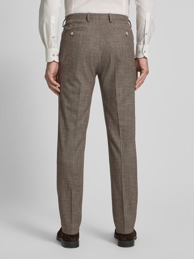 MCNEAL Regular fit pantalon met persplooien Middenbruin - 5