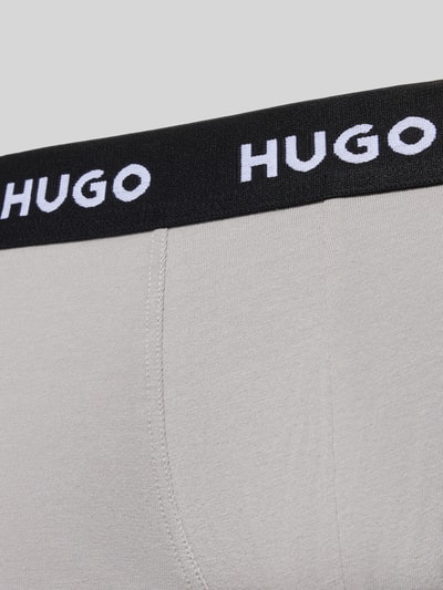 Produktfoto, Skinny Fit Trunks aus Baumwoll-Mix im 3er-Pack von HUGO, Optik: Unifarben, Stretch-Material, Label-Schriftzug, elastischer Logo-Bund
