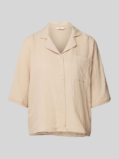 Only Bluzka koszulowa krótka z fakturowanym wzorem model ‘LTHYRA’ Piaskowy 2