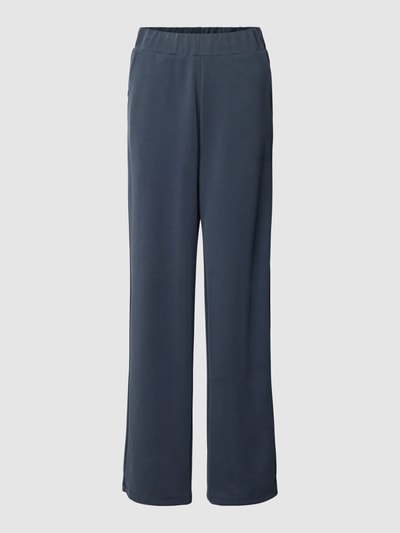 mbyM Regular fit stoffen broek met plooien, model 'Anjelica' Marineblauw - 2