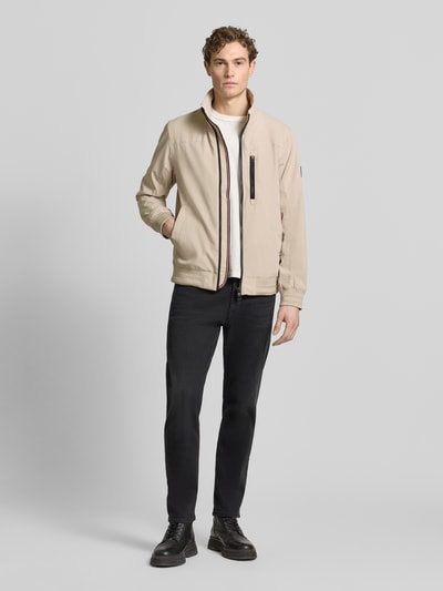 Tom Tailor Comfort Fit Blouson mit geripptem Rumpfabschluss Beige 1