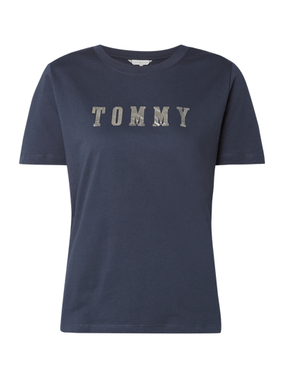 Tommy Hilfiger T-shirt z nadrukiem z logo  Ciemnoniebieski 2